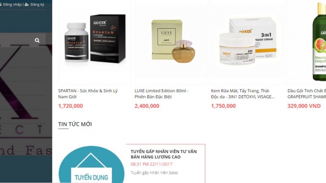 Thiết kế website b&aacute;n mỹ phẩm - nước hoa