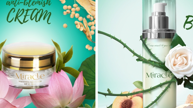 Chụp - thiết kế h&igrave;nh ảnh sản phẩm mỹ phẩm Miracle