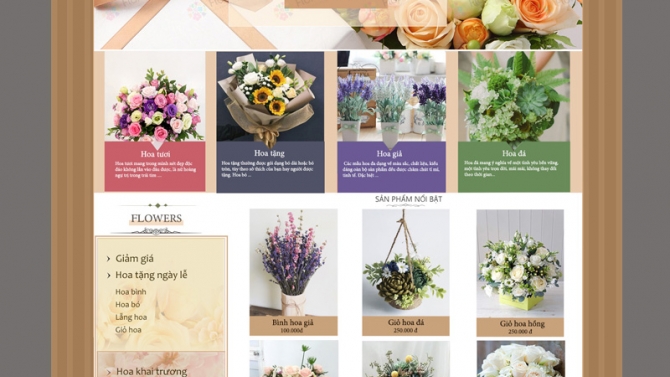 Thiết kế Website b&aacute;n hoa