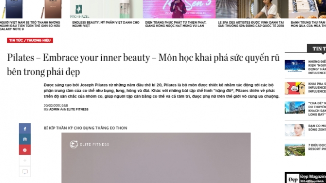 Pilates- Lớp học theo nh&oacute;m tại CLB thể thao cao cấp Elite Fitness