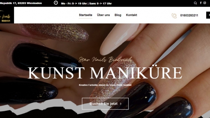 Thiết kế website thương hiệu hệ thống Star Nails Biebrich