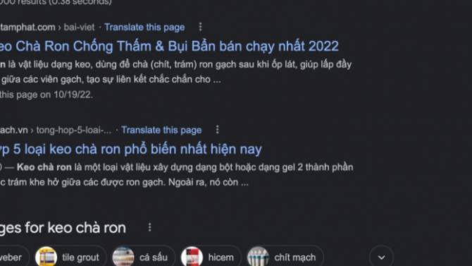 SEO top 1 từ kho&aacute; "keo ch&agrave; ron"
