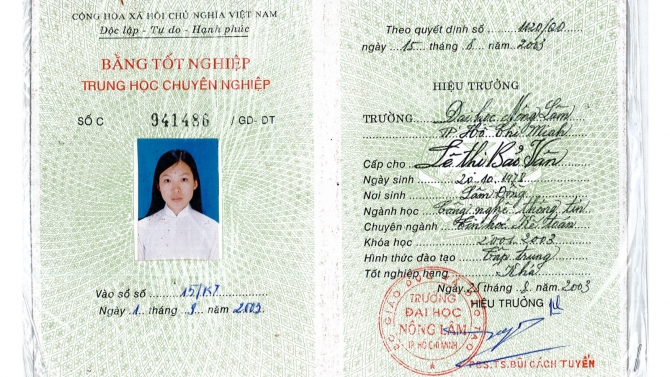 Bằng trung cấp tin học kế to&aacute;n