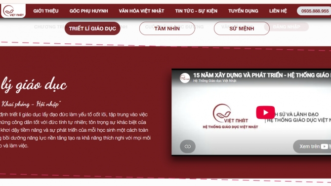 Thiết kế website Li&ecirc;n cấp Việt Nhật