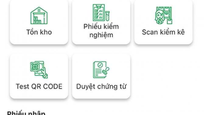 Mobile - Quản l&yacute; nhập xuất h&agrave;ng h&oacute;a bằng QRCode