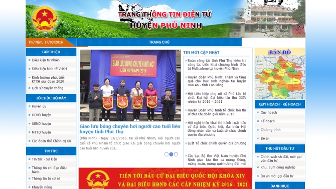 Dự &aacute;n website, trang th&ocirc;ng tin điện tử Ph&ugrave; Ninh
