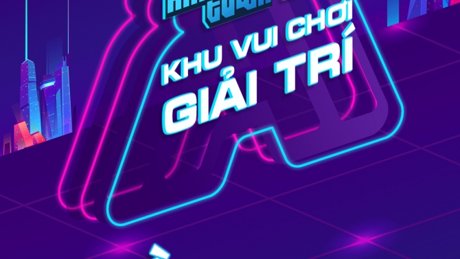 Poster giới thiệu trung t&acirc;m game Amazing Town