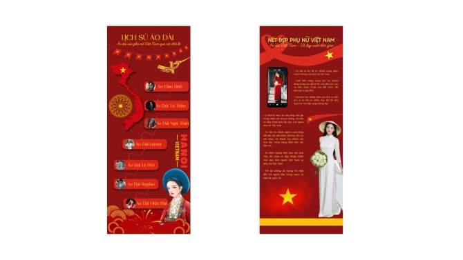 Thiết kế infographic về vẻ đẹp phụ nữ trong t&agrave; &aacute;o d&agrave;i