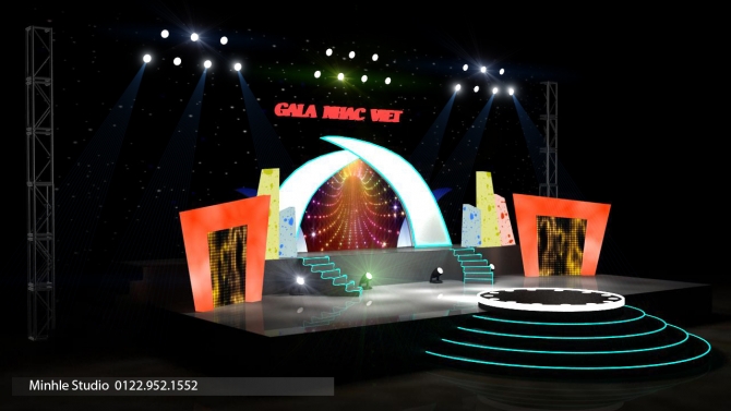 Thiết kế 3D s&acirc;n khấu, booth, showroom