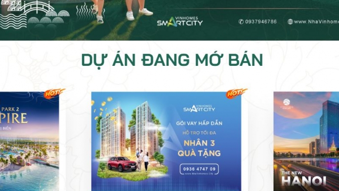 X&acirc;y dựng website DBS Nh&agrave; VinHome