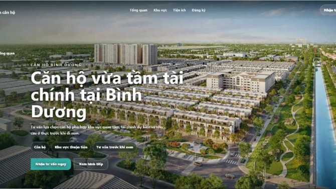 Landing page tư vấn căn hộ B&igrave;nh Dương