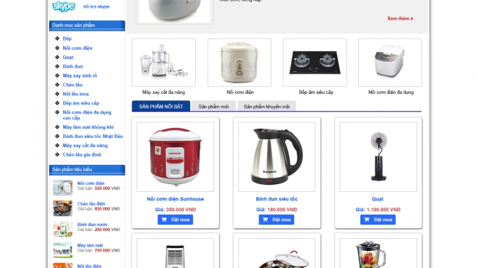 Giao diện web Santosho