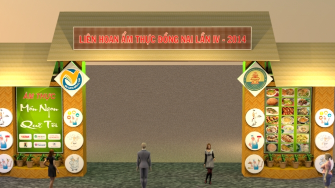 phối cảnh 3D cổng sự kiện li&ecirc;n hoan ẩm thực Đồng Nai 2014