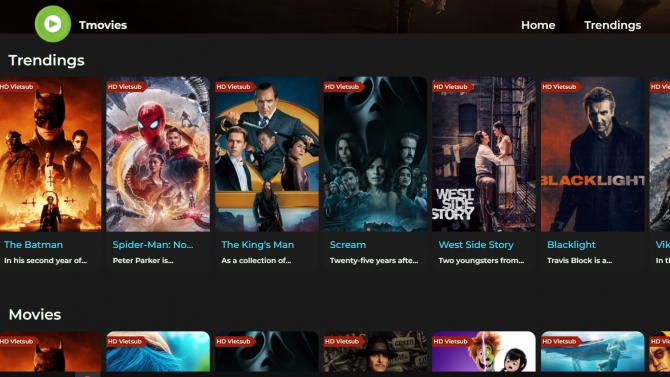 The movie DB website