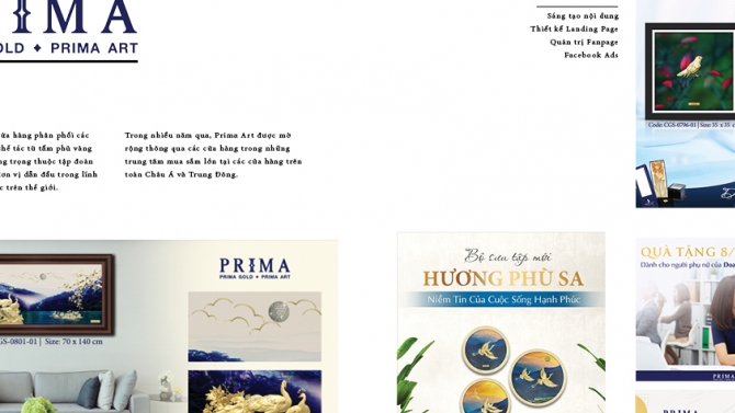 Quản l&yacute; Fanpage v&agrave; Quảng c&aacute;o Facebook cho Prima Art