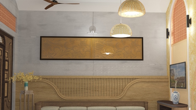 Phối cảnh 3d nội thất ph&ograve;ng kh&aacute;ch
