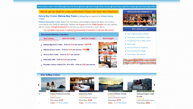 Web du lịch Brilliant Halong Cruises
