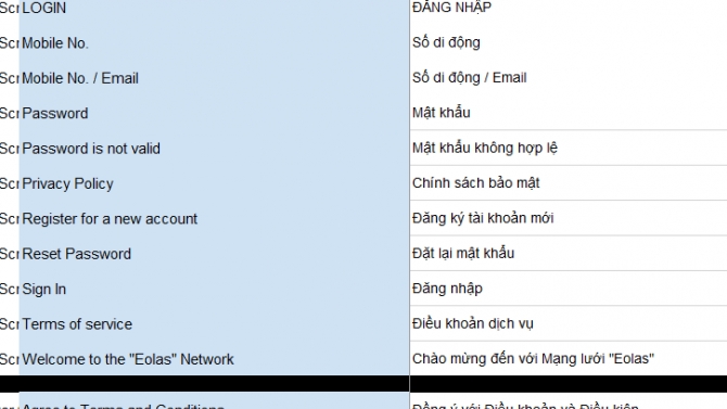 Dịch thuật Website/App