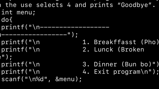 viet code do while, if else if