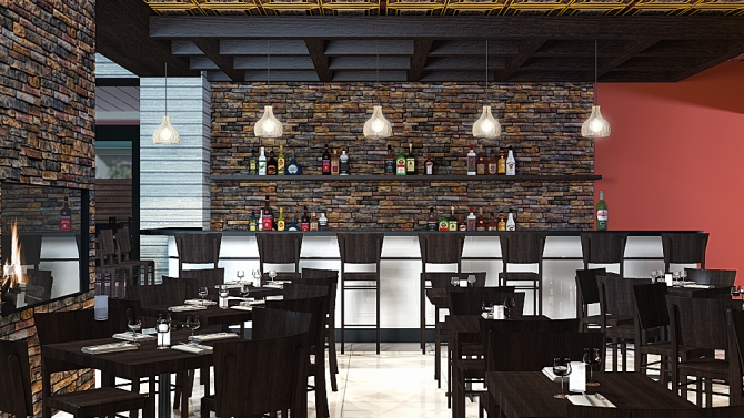 nội thất Phở Restaurant ở Mỹ