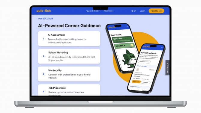 Quickfish - Website Gi&aacute;o dục t&iacute;ch hợp AI