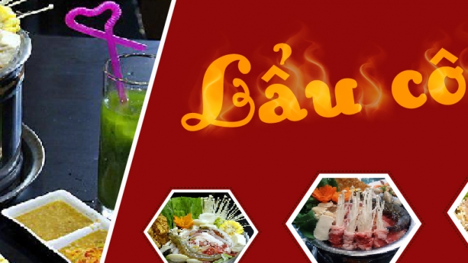 thiết kế banner nhầ h&agrave;ng lẩu c&ocirc; đơn