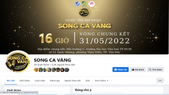 Viết content cho Fanpage VHS Dance Club, Chương tr&igrave;nh Song Ca V&agrave;ng