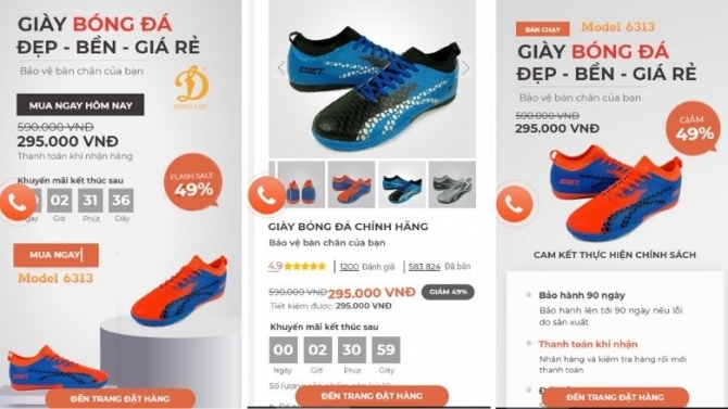 Thiết k&ecirc; landing page Gi&agrave;y Thể Thao -