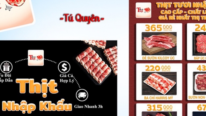 Thiết kế Logo, Banner, Menu cho si&ecirc;u thị Thịt