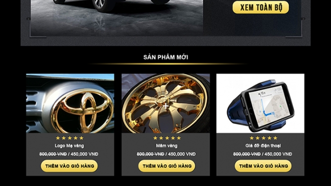 THIẾT KẾ WEBSITE MUA B&Aacute;N PHỤ KIỆN XE HƠI
