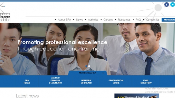 Website giới thiệu c&ocirc;ng ty Sra của Singapore