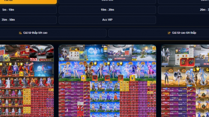 Website danh mục t&agrave;i khoản game Duy Phạm Store