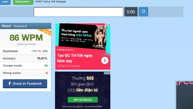 Tốc độ g&otilde; ph&iacute;m