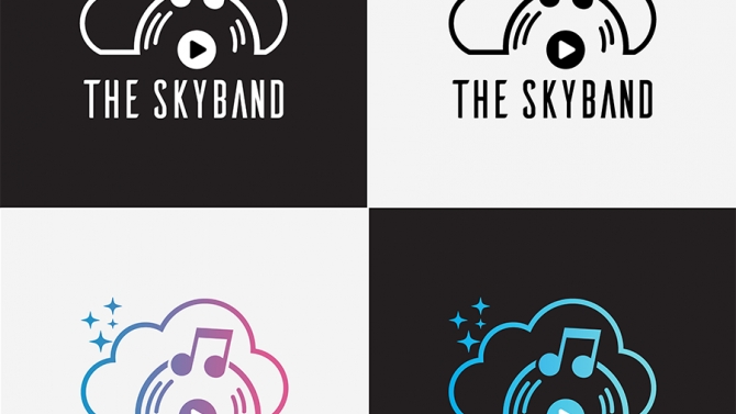 Logo nh&oacute;m nhạc Sky Band