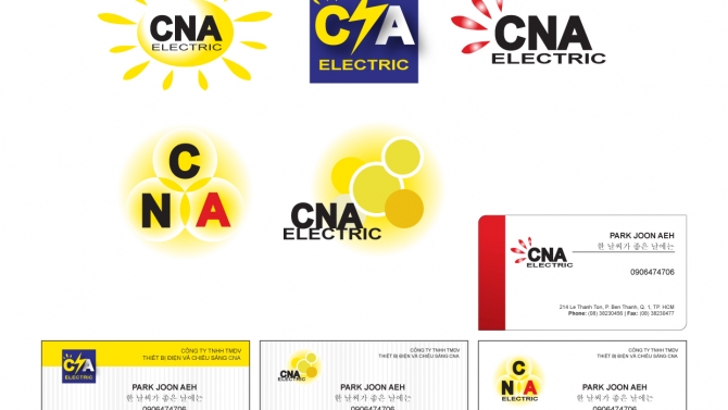 Thiết kế Logo / Card visit Cty Điện v&agrave; chiếu s&aacute;ng CNA