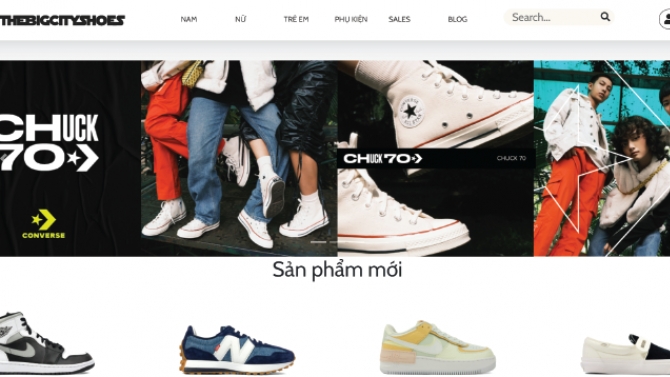 Thiết kế website b&aacute;n gi&agrave;y Thebigcityshoes