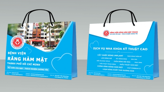 Thiết kế t&uacute;i giấy Bệnh Viện Răng H&agrave;m Mặt TPHCM