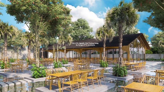 CAFE S&Acirc;N VƯỜN TRE