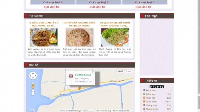 Website c&ocirc;ng ty thủy sản b&igrave;nh minh seafood