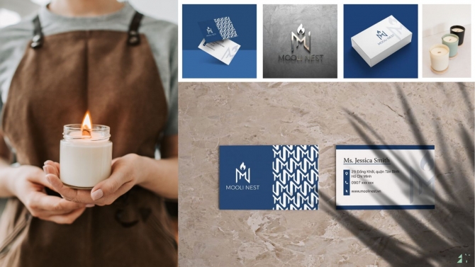 Thiết kế logo thương hiệu nến thơm MOOLINEST