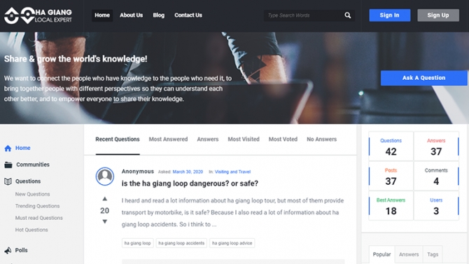 Website hỏi đ&aacute;p