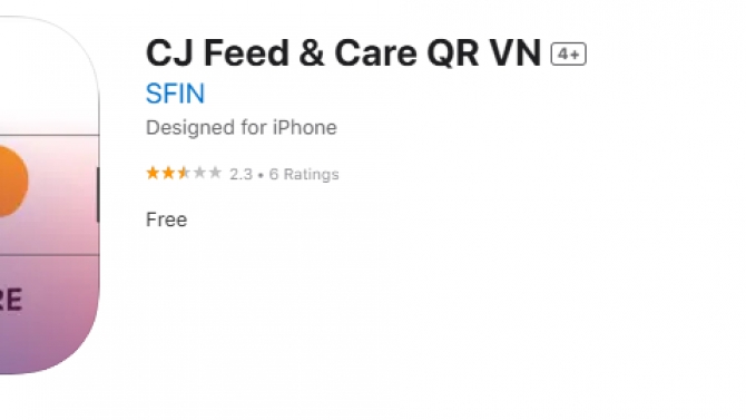 Ph&aacute;t triển ứng dụng quản l&yacute; CJ Feed & Care QR VN