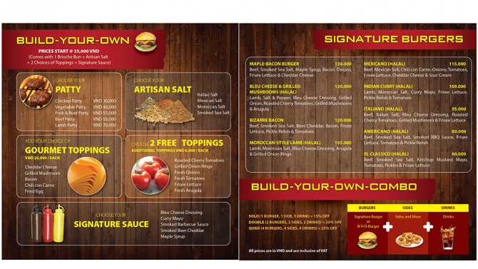 Design menu cho nh&agrave; h&agrave;ng Burger