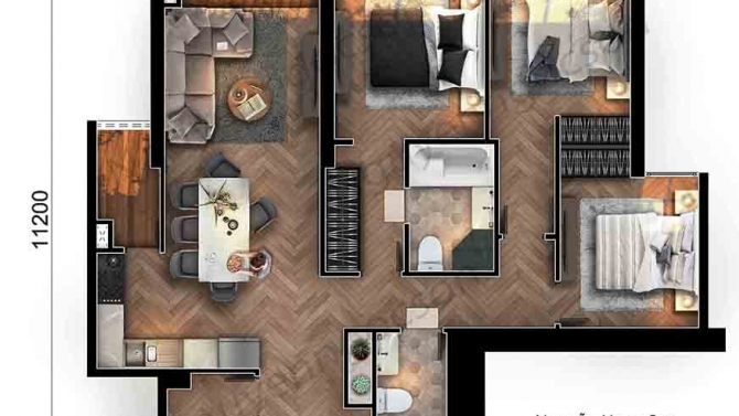 Diễn họa mặt bằng nội thất