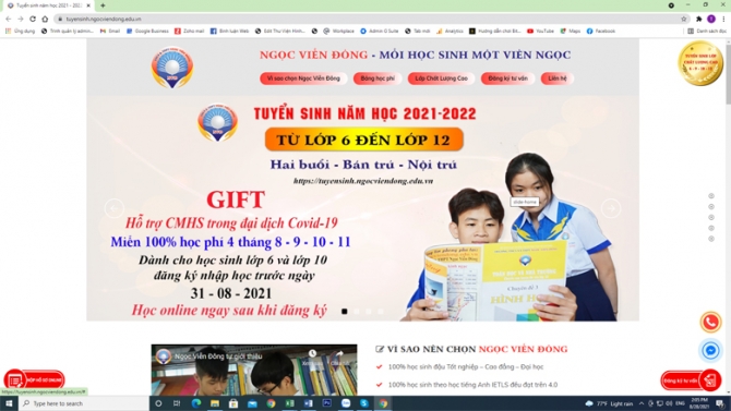Landing Page Tuyển sinh