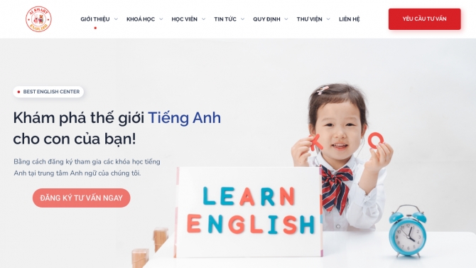 Thiết kế website cho trung t&acirc;m Anh ngữ AI Smart English tại Thanh H&oacute;a