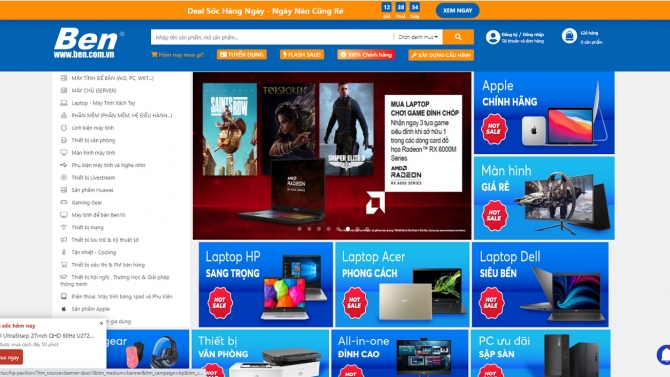 Website b&aacute;n h&agrave;ng Ben.com.vn