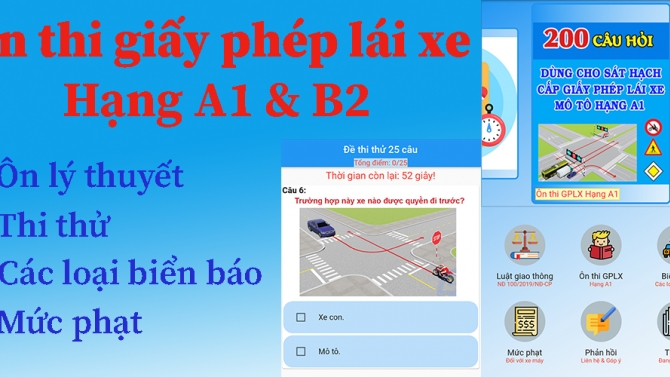 &Ocirc;n thi GPLX A1 & B2