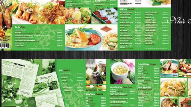 Menu nh&agrave; h&agrave;ng G&aacute;nh