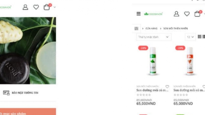 Thiết kế website Cocosavon